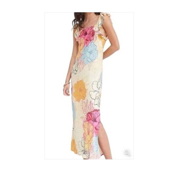 NWT CONDITIONS APPLY Stunning Ruffled Floral Maxi Dress M - Picture 2 of 14